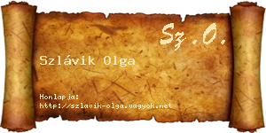 Szlávik Olga névjegykártya