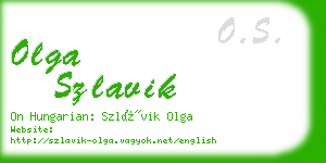 olga szlavik business card